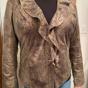 Chico’s jacket Leopard print size 1